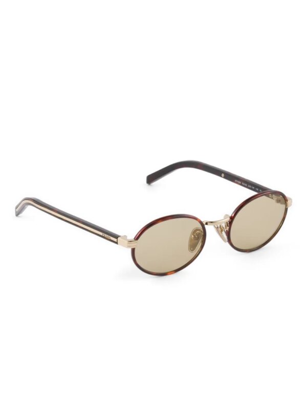 Prada Eyewear Zonnebril met rond montuur - Bruin