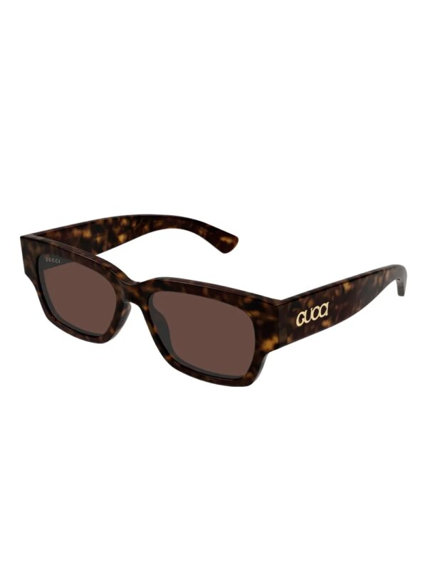 Gucci Eyewear Zonnebril met rechthoekig montuur - Bruin