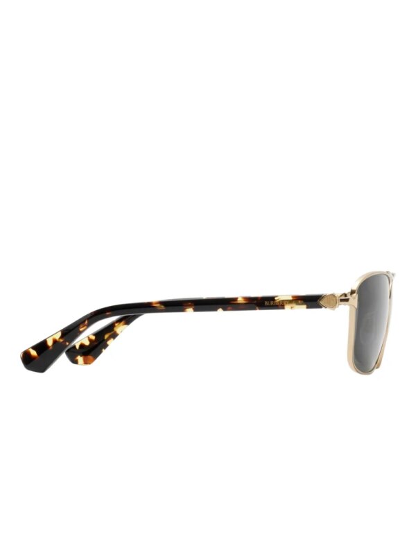 Burberry Eyewear Zonnebril met rechthoekig metalen montuur - Goud