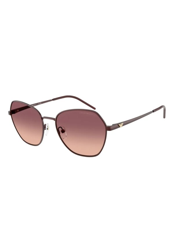 Emporio Armani Zonnebril met geometrisch montuur - Matte Bordeaux