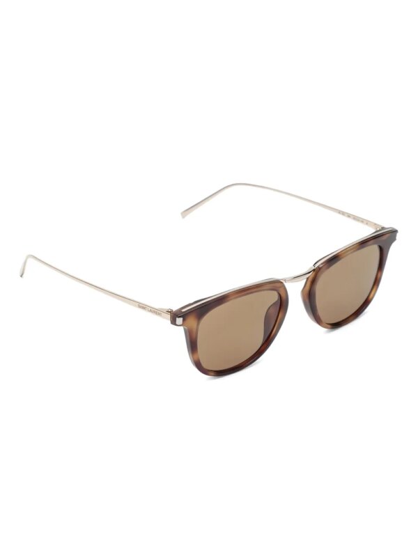 Saint Laurent Eyewear Zonnebril met schildpadschild-design - Bruin