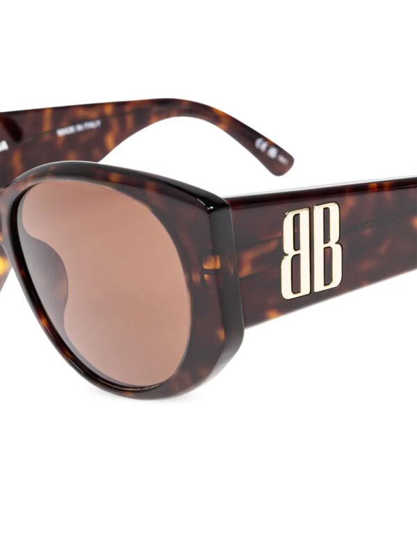 Balenciaga Eyewear Zonnebril met rond montuur - Bruin