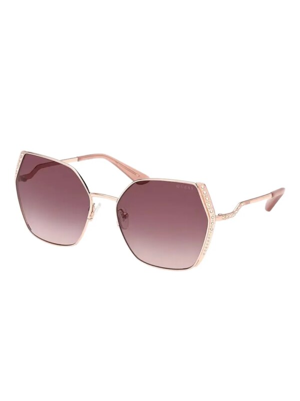 GUESS EYEWEAR Zonnebril met geometrisch montuur - Goud