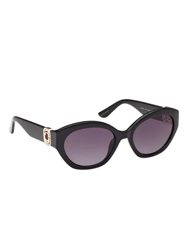GUESS EYEWEAR Zonnebril met ovaal montuur en logo - 01B BLACK