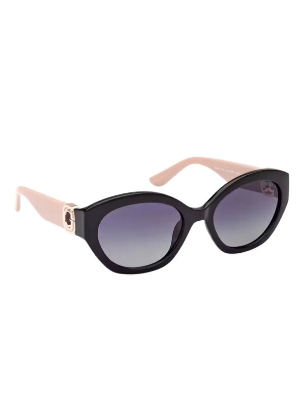 GUESS EYEWEAR Zonnebril met ovaal montuur en logo - Zwart