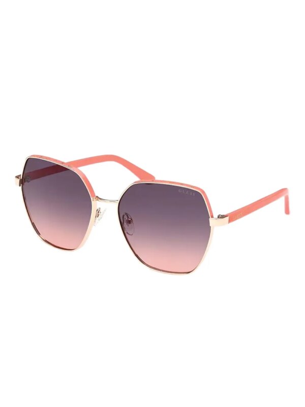 GUESS EYEWEAR Zonnebril met geometrisch montuur - Goud