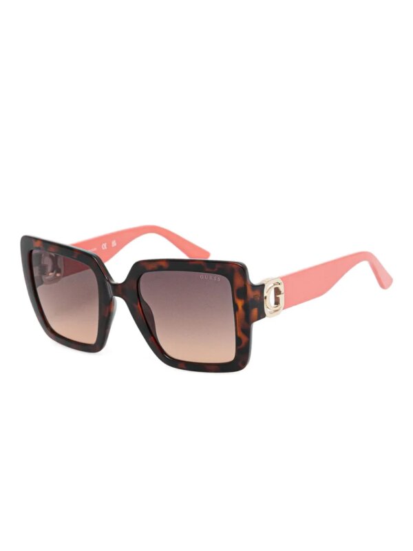 GUESS EYEWEAR Zonnebril met schildpadschild-design en geometrisch montuur - Bruin
