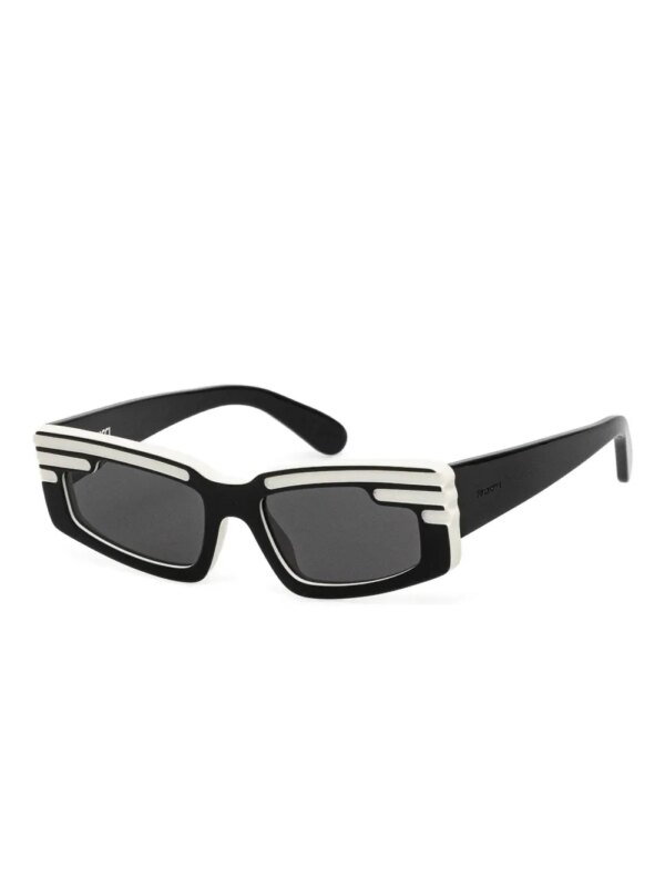 Fiorucci Zonnebril met rechthoekig montuur en streepdetail - Zwart