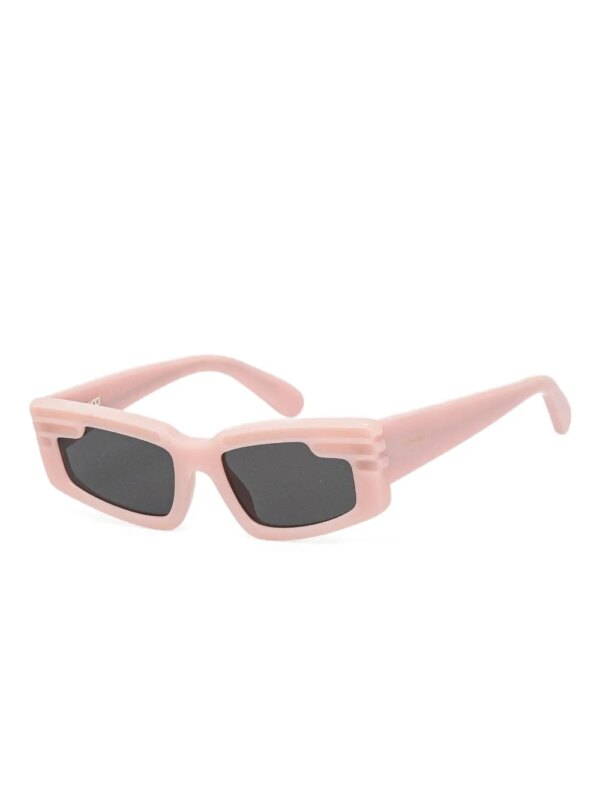 Fiorucci Wing zonnebril met geometrisch montuur en drie lijnen - Roze