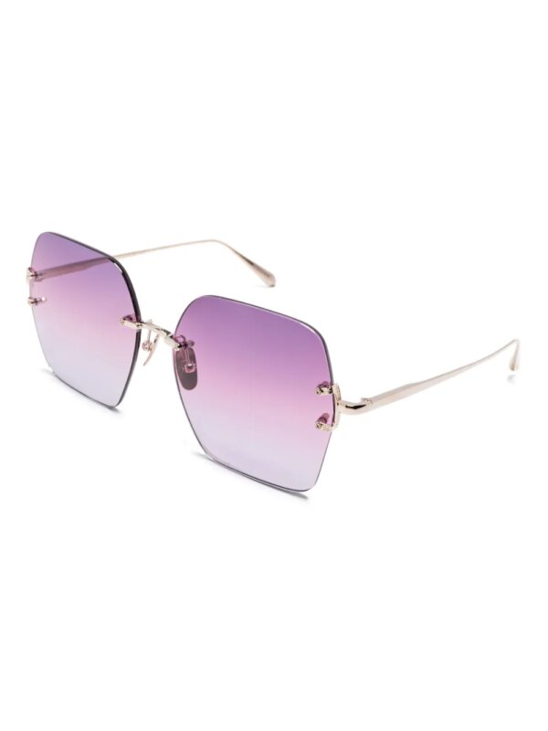 Linda Farrow Zonnebril met oversized montuur - Goud