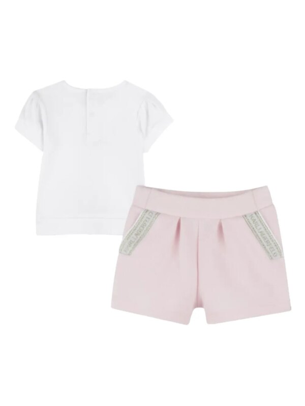 Karl Lagerfeld Kids Ikon T-shirt en shorts set - Wit
