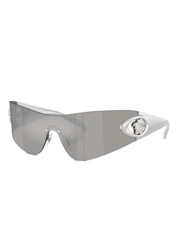 Versace Eyewear Zonnebril met shield montuur verfraaid met Medusa - Grijs