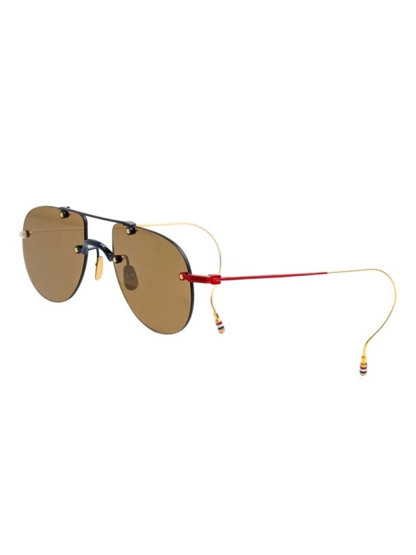 Thom Browne Eyewear Zonnebril met piloten montuur - Goud
