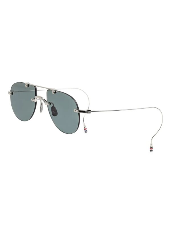 Thom Browne Eyewear Zonnebril met piloten montuur - Zilver
