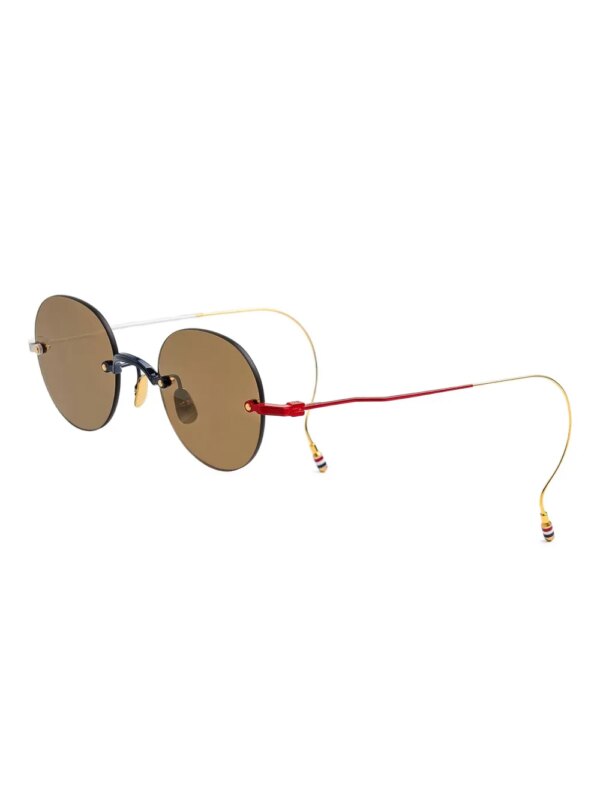 Thom Browne Eyewear Zonnebril met rond montuur - Goud