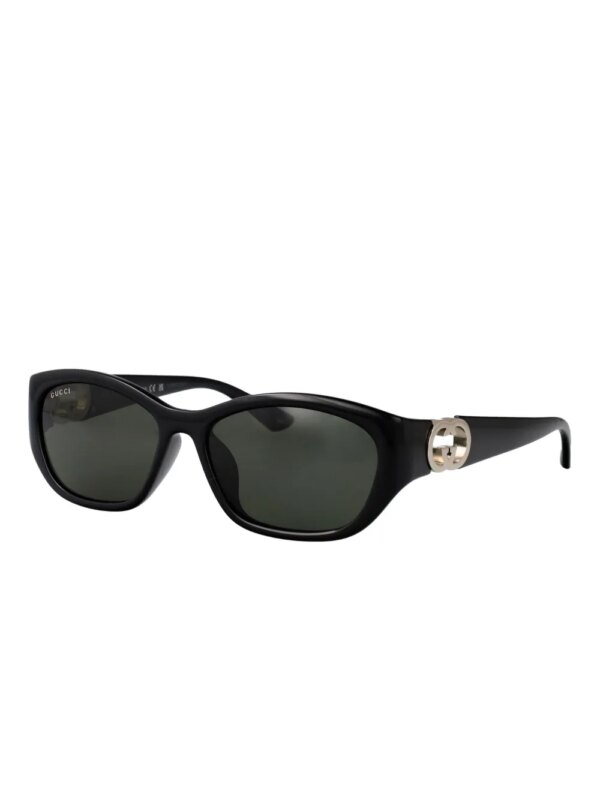 Gucci Eyewear Zonnebril met rechthoekig montuur - Zwart