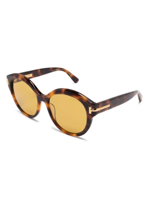 TOM FORD Eyewear Zonnebril met rond montuur - Bruin