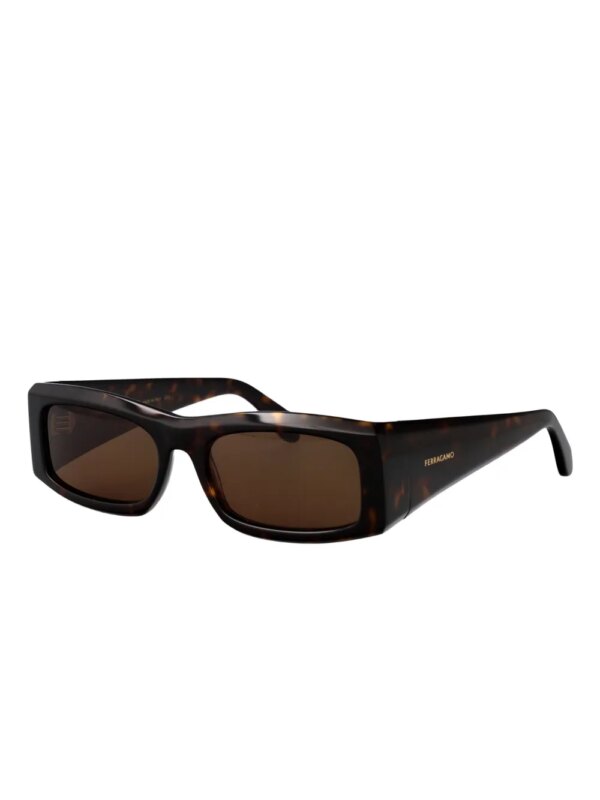 Ferragamo Eyewear Zonnebril met rechthoekig montuur - Bruin