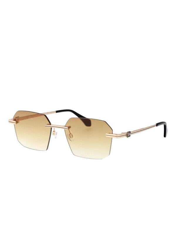 Palm Angels Eyewear Zonnebril met rechthoekig montuur - Goud