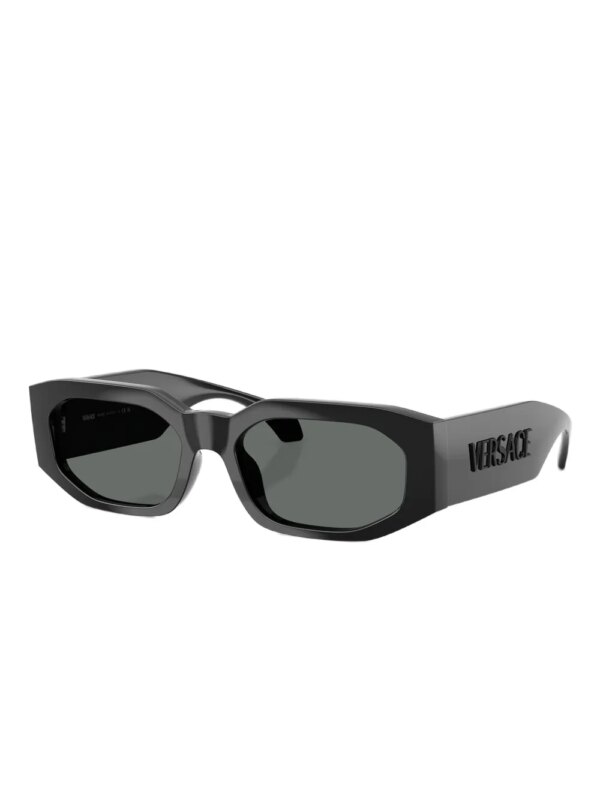 Versace Eyewear Zonnebril verfraaid met logo - Zwart