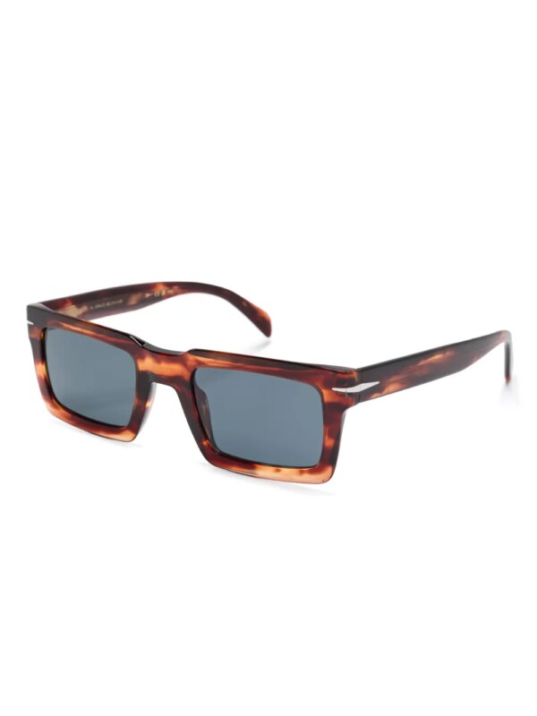 Eyewear by David Beckham Zonnebril met rechthoekig montuur en hoorn-effect - Bruin