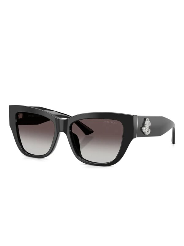 Jimmy Choo Eyewear Zonnebril met cat-eye montuur en kristallen - Zwart