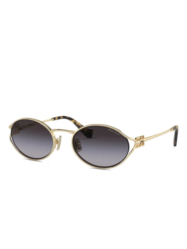 Miu Miu Eyewear Zonnebril met ovalen montuur - Goud