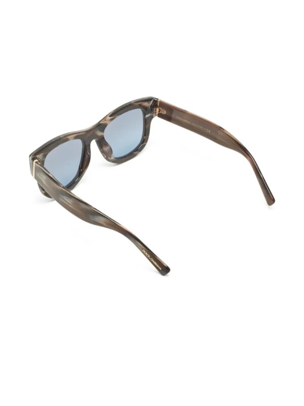 Dolce & Gabbana Pre-Owned Zonnebril met rechthoekig montuur - Blauw