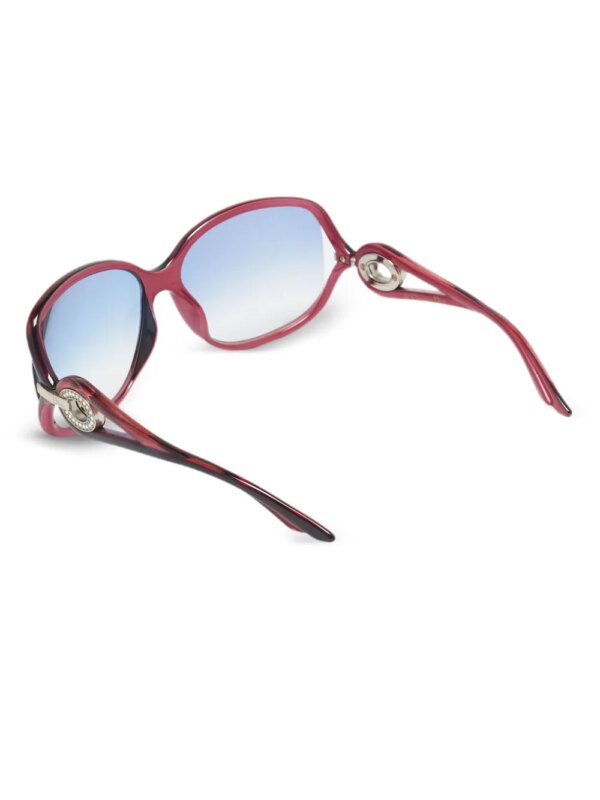 Christian Dior Pre-Owned Zonnebril met oversized montuur - Rood
