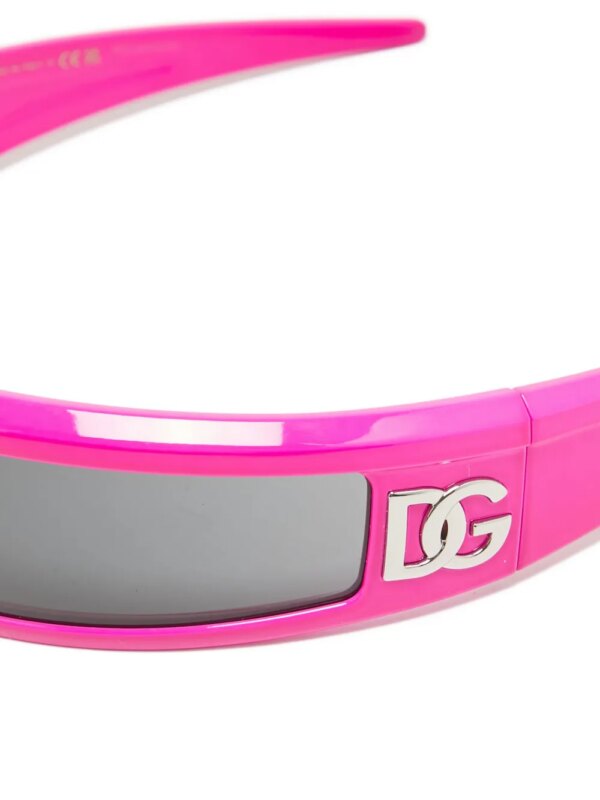 Dolce & Gabbana Pre-Owned 2024s zonnebril met rechthoekig montuur en DG-logo - Roze