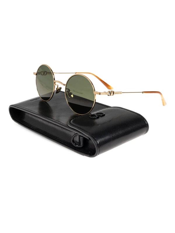 VALENTINO GARAVANI EYEWEAR Zonnebril met rond montuur - Goud