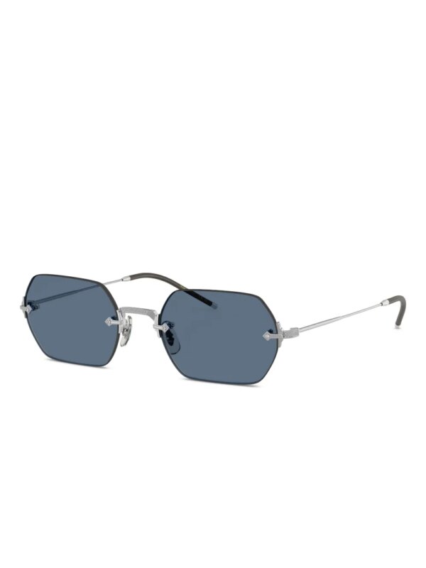 Oliver Peoples Zonnebril met zeshoekig montuur - Zilver