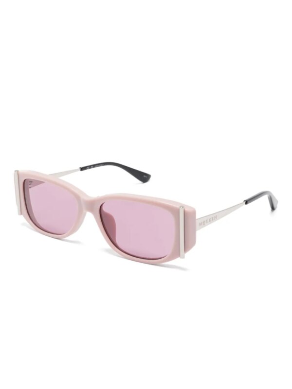 Alexander McQueen Eyewear Zonnebril met rechthoekig montuur - Roze
