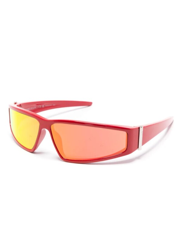 Alexander McQueen Eyewear Zonnebril met schild montuur - Rood
