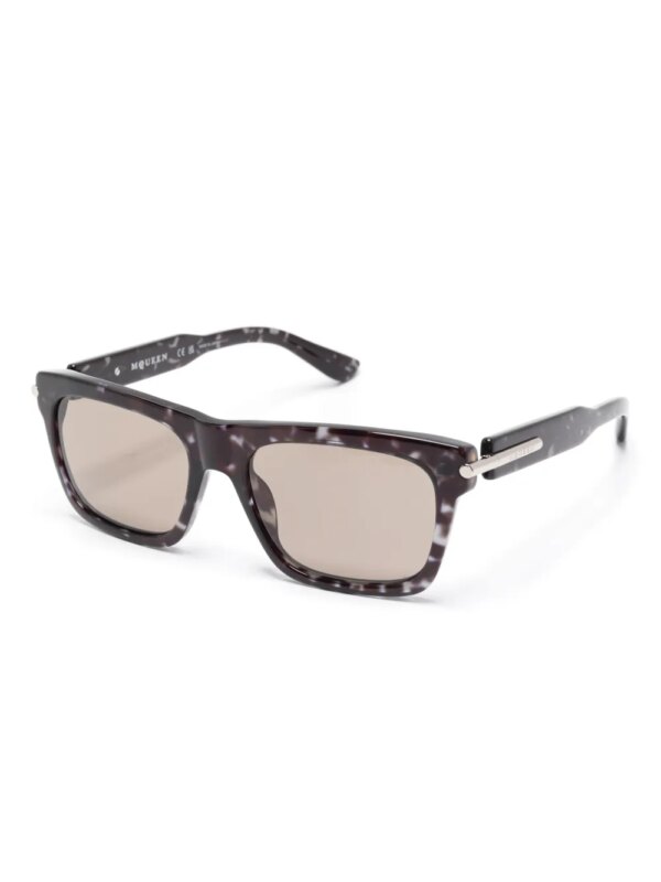 Alexander McQueen Eyewear Zonnebril met vierkant montuur - Zwart