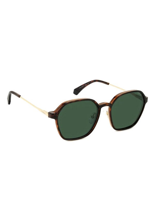 Polaroid Clip-on zonnebril met geometrisch montuur - Bruin