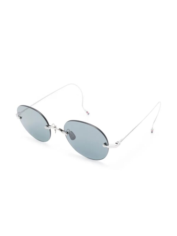Thom Browne Eyewear Zonnebril met rond montuur - Zilver