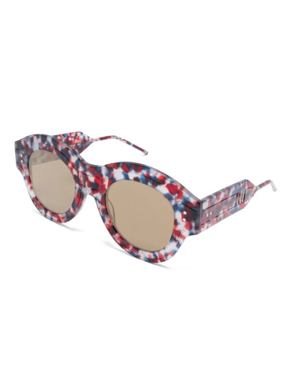 Thom Browne Eyewear Zonnebril met rond montuur - Rood