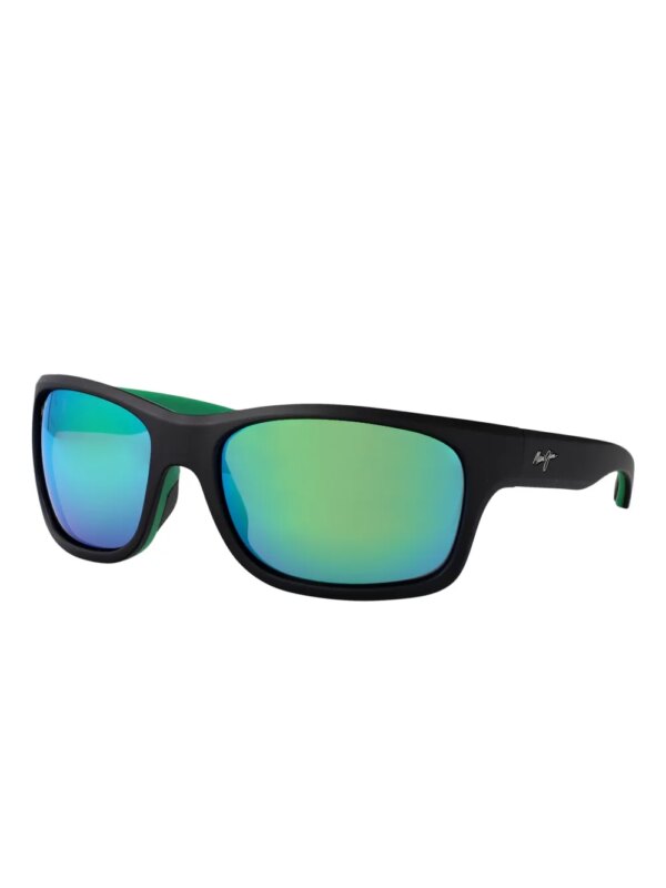 Maui Jim Zonnebril met rechthoekig montuur en spiegelglazen - Zwart