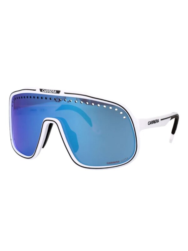 Carrera Zonnebril met geperforeerd shield montuur - Wit