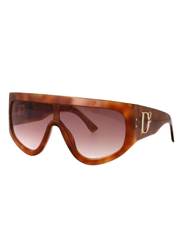 DSQUARED2 EYEWEAR D2 0149 zonnebril met shield plakkaat en logoplakkaat - Bruin