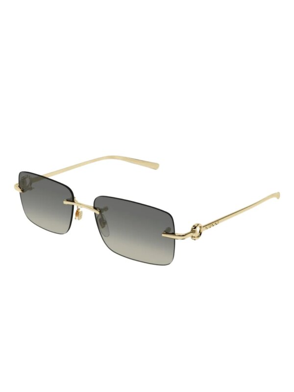 Gucci Eyewear Zonnebril met rechthoekig montuur - Goud