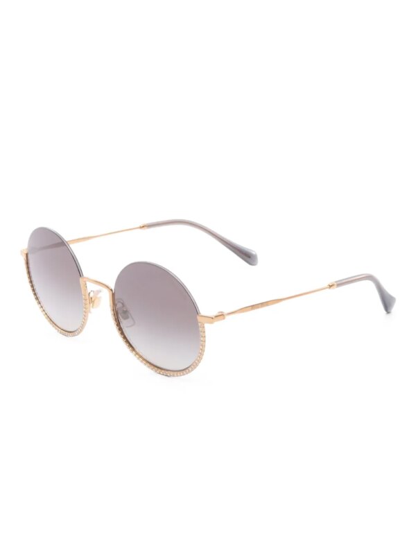 Miu Miu Pre-Owned 2010s zonnebril met rond montuur - Goud