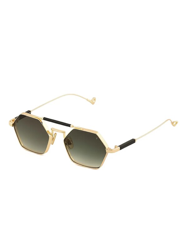 Eyepetizer Havana zonnebril met geometrisch montuur - Goud