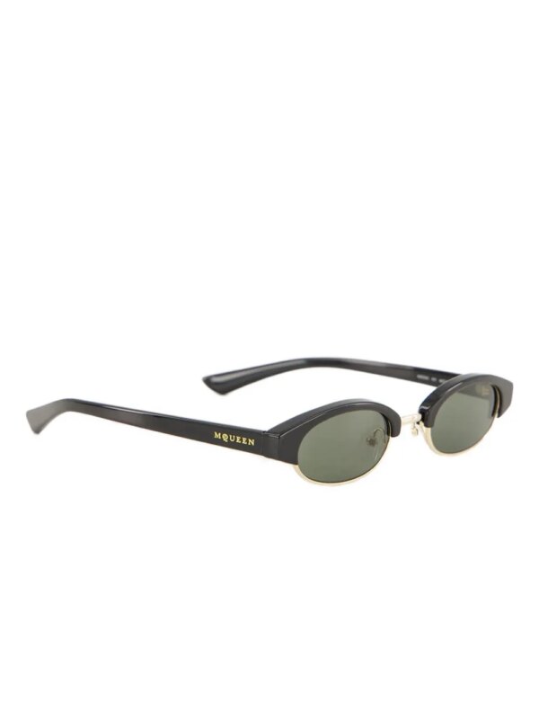 Alexander McQueen Eyewear Ellipse zonnebril met ovalen montuur - Zwart