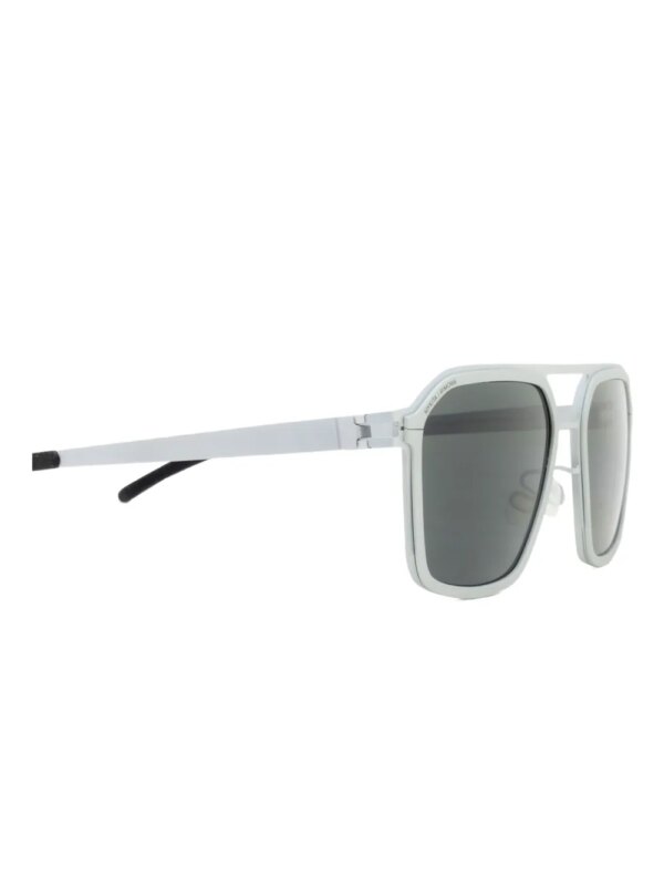 Mykita MR003 zonnebril met vierkant metalen montuur - Zilver