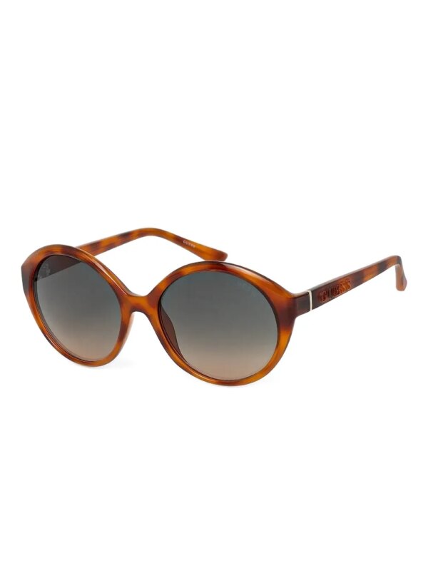 GUESS EYEWEAR Zonnebril met rond montuur en schildpadschild-design - Bruin