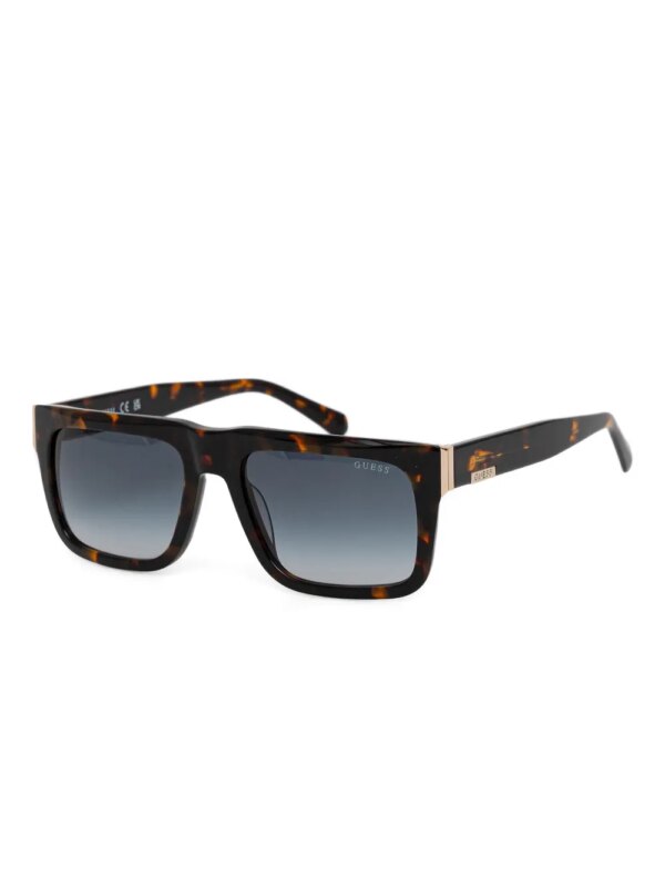 GUESS EYEWEAR Zonnebril met rechthoekig montuur en schildpadschild-effect - Bruin