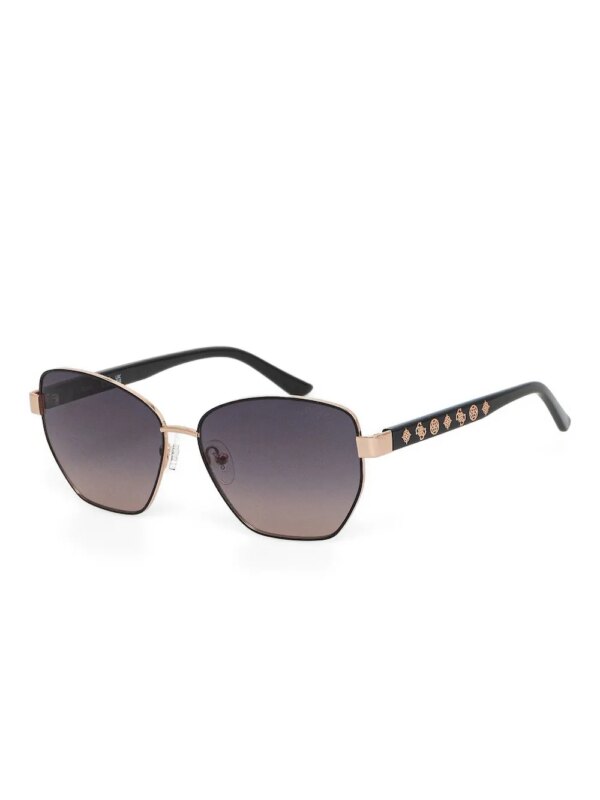 GUESS EYEWEAR Zonnebril met geometrisch montuur - Zwart