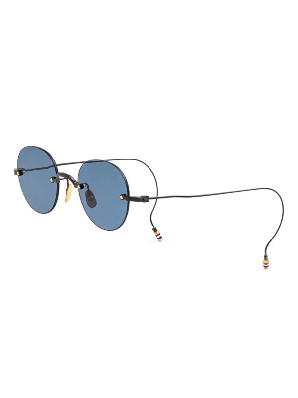 Thom Browne Eyewear Zonnebril met rond montuur - Zwart